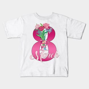 Spring Flowers Bouquet in a vase Kids T-Shirt